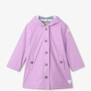 Girls Lilac Button-Up Rain Jacket